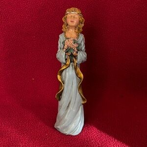 Hand Painted Pink Angel with Bouquet